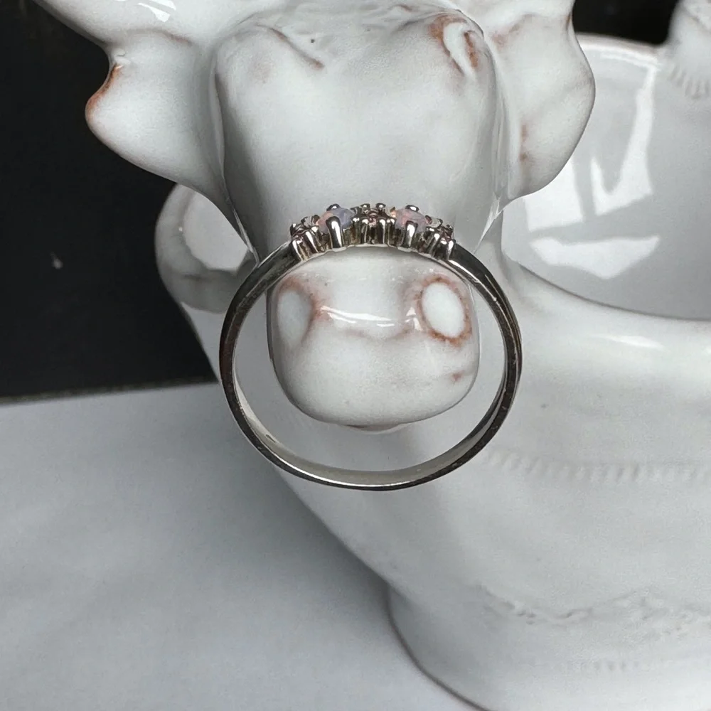 Opal & Pink CZ Ring NWOT